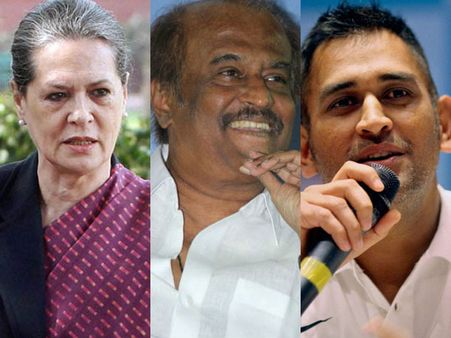 ஆசியாவின் பிரபலங்கள்: 2வது இடத்தில் சோனியா, 66வது இடத்தில் ரஜினி, 99வது இடத்தில் டோனி...