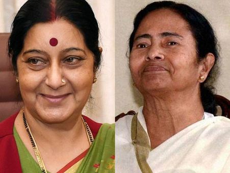 வங்கதேச பயணம்: மேற்கு வங்க முதல்வருடன் சுஷ்மா ஸ்வராஜ் ஆலோசனை!