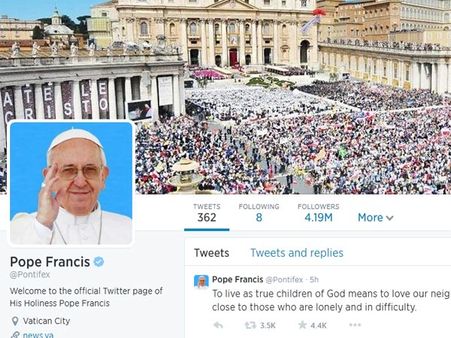 ஒபாமாவை ஓரம் கட்டிய போப்பாண்டவர்.. டிவிட்டரில்!