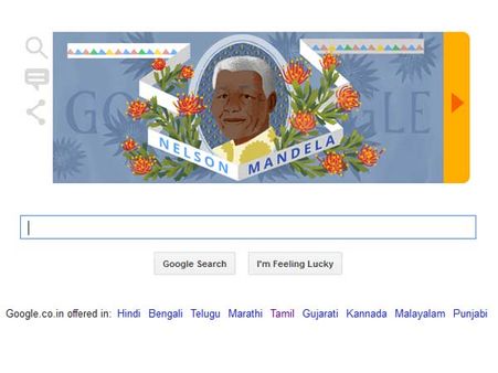 இன்று மண்டேலாவின் 96வது பிறந்தநாள்... டூடுள் போட்டு கூகுள் கவுரவம்!