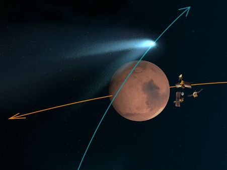 நல்லவேளையாப் போச்சு.. மங்கள்யானுக்கு அருகே விர்ரென்று பறந்து போன வால் நட்சத்திரம்!