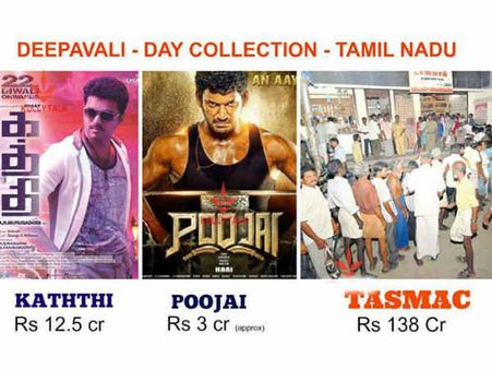 தீபாவளி ஹிட் 'கத்தி'யோ, 'பூஜை'யோ இல்ல: டாஸ்மாக் தான்!!!