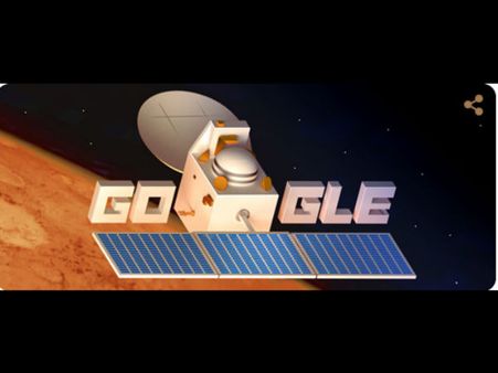 செவ்வாய் சுற்றுப்பாதையில் மங்கள்யானின் “முதல் மாசம்” – டூடுளில் கொண்டாடும் கூகுள்!