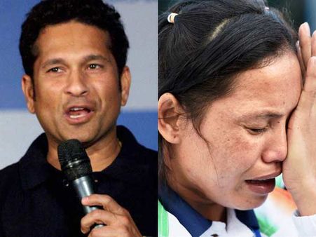 சர்ச்சையில் சிக்கிய 'பாக்சர்' சரிதா தேவிக்கு சச்சின் திடீர் ஆதரவு- மத்திய அமைச்சருக்கு கடிதம்