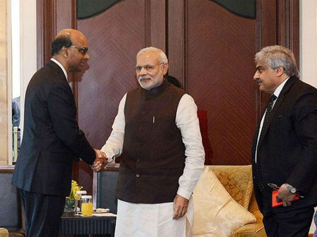 சிங்கப்பூர் துணை பிரதமர் சண்முகரத்தினம், இஸ்ரேல் அதிபருடன் மோடி சந்திப்பு