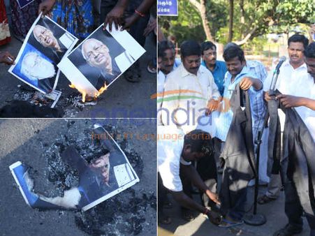 பெண்களின் தாலி அகற்றிய தி.க: கி.வீரமணி படத்தை எரித்து… சட்டையை கிழித்து போராட்டம்