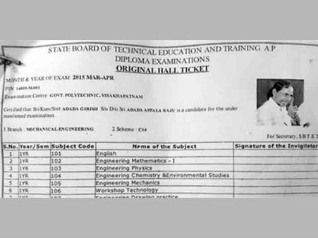 ஹால் டிக்கெட்டில் கே.சி.ஆர். படம்.. அப்படியே 'ஷாக்' ஆன மாணவர்!