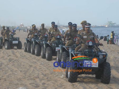 மெரீனாவில் சுற்றிவரும் அதிநவீன கடற்கரை ரோந்து வாகனம்!