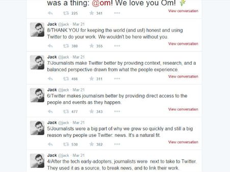 டுவிட்டரை அதிகமாய் யூஸ் செய்வது “ஜர்னலிஸ்ட்ஸ்”தானாம் – நிறுவனர் ஜேக் டோர்சே மகிழ்ச்சி