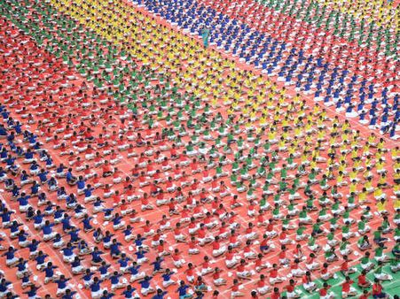 சர்வதேச யோகா தினம்... 3001 மாணவர்கள் செய்த யோகா.. லிம்கா சாதனையானது