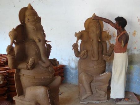 விநாயகர் சதுர்த்திக்கு தயாராகும் விநாயகர் சிலைகள்