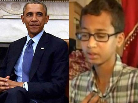 கைது செய்யப்பட்ட முஸ்லீம் மாணவரை விருந்திற்கு அழைத்த ஒபாமா