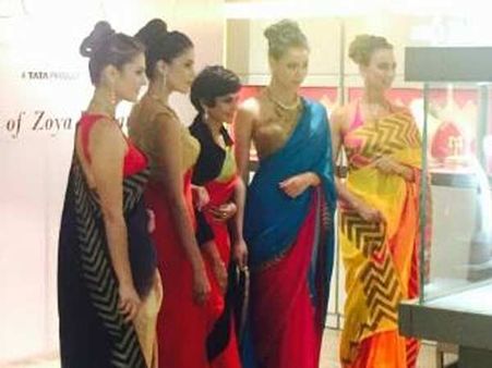 இதைக் கட்டினா இயற்கையாக உணர்வீர்களாம்.. மந்திரா பேடி டிசைன் செய்த புது சேலை