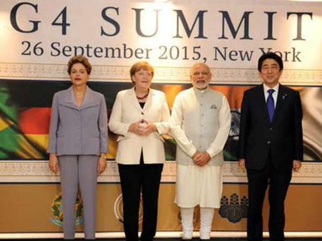 ஐ.நா. பாதுகாப்பு கவுன்சிலில் ஜனநாயக நாடுகள் இடம்பெற வேண்டும்... ஜி-4 மாநாட்டில் மோடி வலியுறுத்தல்