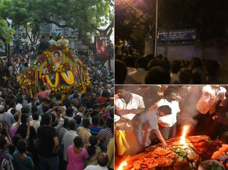 விடைபெற்றார் மனோரமா... ஆயிரக்கணக்கானோரின் கண்ணீர் அஞ்சலியுடன் உடல் தகனம்