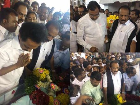 வைகோ தாயார் மறைவு: ஸ்டாலின், ஈ.வி.கே.எஸ் இளங்கோவன், திருமாவளவன் நேரில் அஞ்சலி