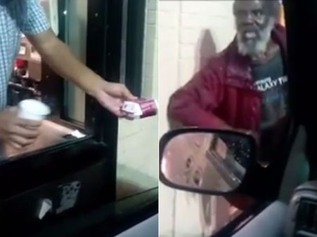 ஆதரவற்ற முதியவர் முகத்தில் நீரை ஊற்றிய மெக்டொனால்ட்ஸ் ஊழியர்: தீயாக பரவும் வீடியோ