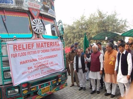 பீகார், ஒடிசாவைத் தொடர்ந்து வெள்ள நிவாரணமாக 1 கோடி ரூபாயை வழங்கியுள்ளது ஹரியாணா அரசு !