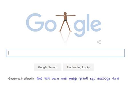 யோகா செய்யும் கூகுள் எழுத்துக்கள் - யோகா குரு பிகேஎஸ் ஐயங்காரின் பிறந்தநாளுக்கு டூடுள்!