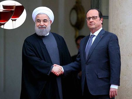 மெனுவிலிருந்து ஒயினை நீக்க மறுப்பு: பிரான்ஸ் அதிபர் ஏற்பாடு செய்த விருந்தை புறக்கணித்த ஈரான் அதிபர்