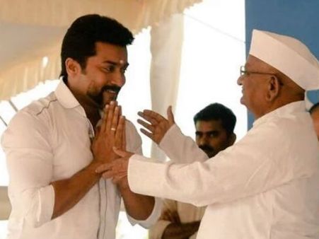 'நொய்யலை மீட்போம்'' ... அன்னா ஹசாரேவுடன் கைகோர்த்த சூர்யா