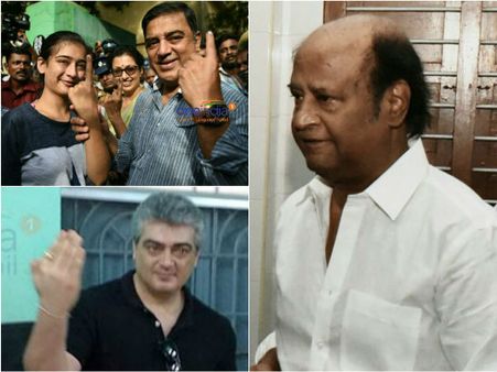 ரஜினி, அஜீத், கமல்... காலையிலேயே வாக்களித்த விஐபி வாக்காளர்கள்!