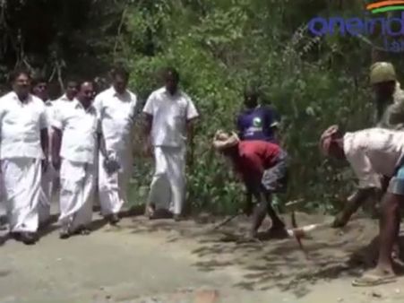 கம்பம் மெட்டு சாலையில் செப்பனிடும் பணி... எம்.எல்.ஏ. ஜக்கையன் நேரில் ஆய்வு - வீடியோ