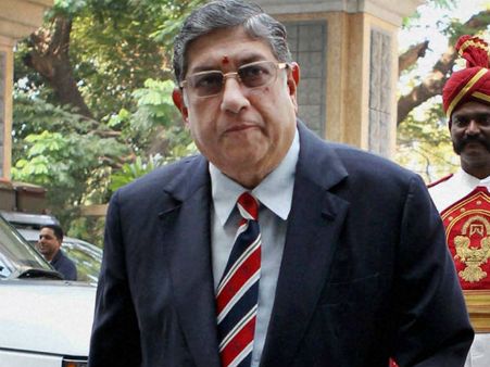 தமிழ்நாடு கிரிக்கெட் சங்கத் தலைவராக 15-வது முறையாக சீனிவாசன் மீண்டும் தேர்வு