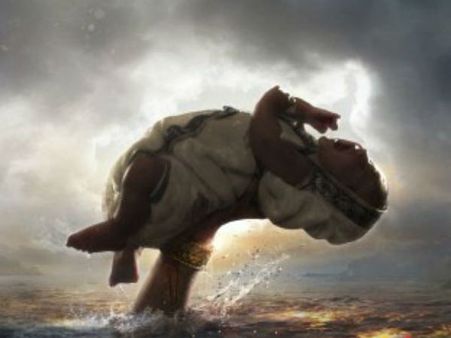 பாகுபலி போல... 2 வயது மகனை கையில் பிடித்து உயிரைக் காத்து நீரில் மூழ்கி இறந்த தாய்!