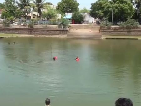 குளத்து நீரில் மூழ்கி டிரைவர் பலி... குளிக்கச் சென்றபோது பரிதாபம்- வீடியோ