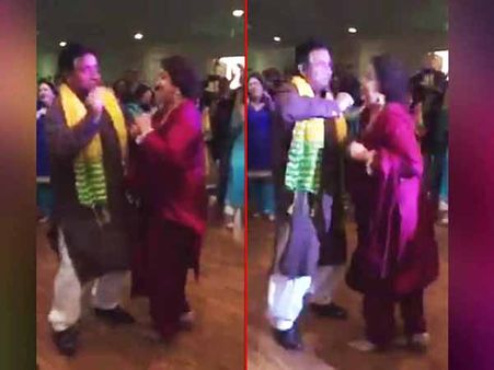 பாலிவுட் பாட்டுக்கு மனைவியுடன் சேர்ந்து ஆடிய முஷாரப்: வைரலான வீடியோ