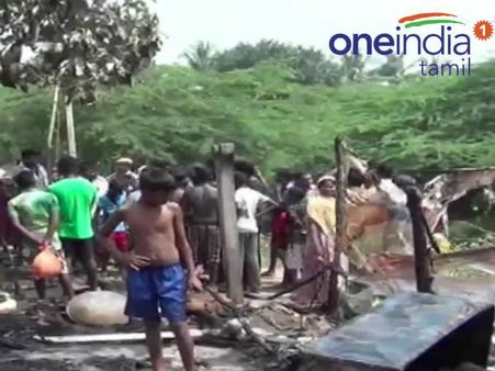 சிறுவர்களின் விளையாட்டு வினையானது... பட்டாசு தீப்பொறி பட்டு 6 குடிசைகள் எரிந்து நாசம்- வீடியோ