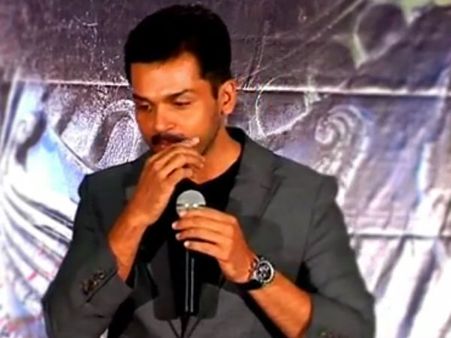 ஆவேசமாக பேசிய கார்த்தி... டொய்ங்னு நழுவிய ‘ஒட்டு மீசை’... காஷ்மோரா பிரஸ் மீட்டில் காமெடி!