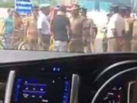 மெரினாவுக்கு வர முயன்ற நடிகர் லாரன்ஸ் காரை மடக்கிய போலீசார்.. ஆக்ரோஷ வாக்குவாதம்