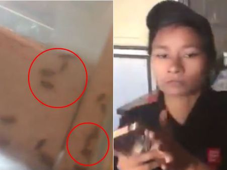 கரப்பான் பூச்சி நெளிவதை வீடியோ எடுத்த கஸ்டமருக்கு பளார் விட்ட 'காபி டே' பெண் ஊழியர்.. ஷாக் வீடியோ