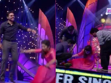 கார்த்தியுடன் நடனமாடி கீழே விழுந்த பிரியங்கா... காலை பிடித்த மாகாபா ஆனந்த்