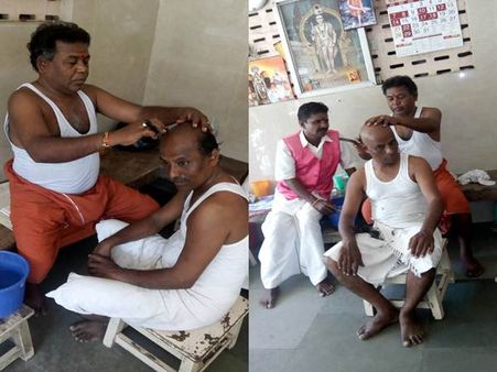 எடப்பாடி பழனிச்சாமி ஆட்சி தொடர வேண்டும்..மொட்டை போட்டு வேண்டுதல் நிறைவேற்றிய மதுகுடிப்போர் சங்கம்