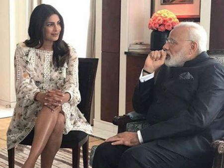 அரசுமுறை பயணத்திற்கு நடுவே நடிகை பிரியங்கா சோப்ராவை சந்தித்த மோடி! சர்ச்சையாகும் வைரல் படம்