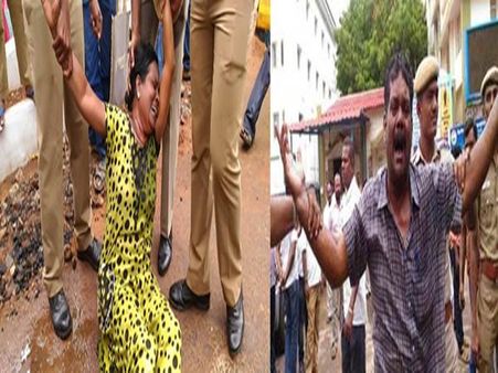 கடன் தொல்லை.. கணவன், மனைவி உடலில் மண்ணெண்ணெய் ஊற்றி தீக்குளிக்க முயற்சி