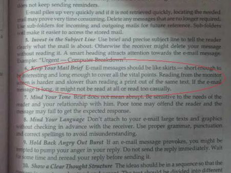 குட்டைப் பாவாடை மாதிரி இருக்க வேண்டுமாம் இமெயில்.. டெல்லி பல்கலை.யின் சர்ச்சைப் பாடம்!