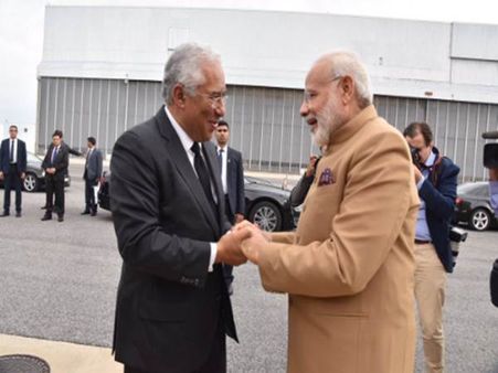 மோடிக்கு குஜராத் ஸ்பெஷல் உணவு வகைகளை விருந்தளித்து அசத்திய போர்ச்சுகல் பிரதமர்!