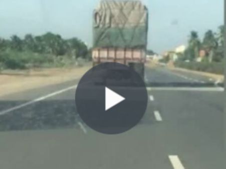 நாமக்கல் அருகே குடிபோதையில் லாரி ஓட்டிய ஓட்டுநர்... தடுப்பு சுவரில் மோதி விபத்து..பரபர வீடியோ