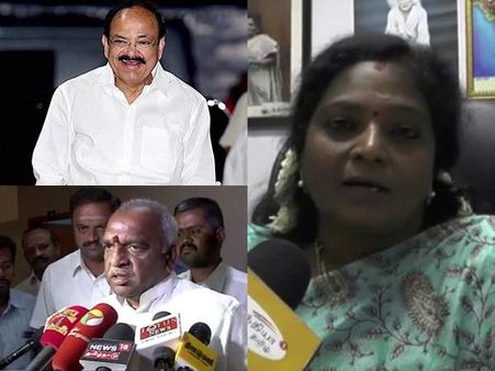 வெங்கய்யாவின் விடுகதை.. பொன்னாரின் புதுக்கதை.. தமிழிசையின் தனிக்கதை.. அதிமுக 'பொளேர்'