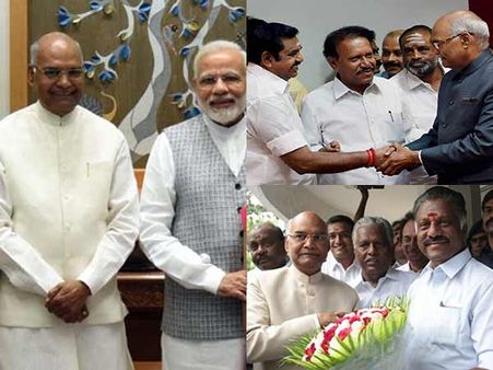 ஜனாதிபதி தேர்தலில் வெற்றி பெற்ற ராம்நாத் கோவிந்திற்கு மோடி, ஈபிஎஸ், ஓபிஎஸ் வாழ்த்து