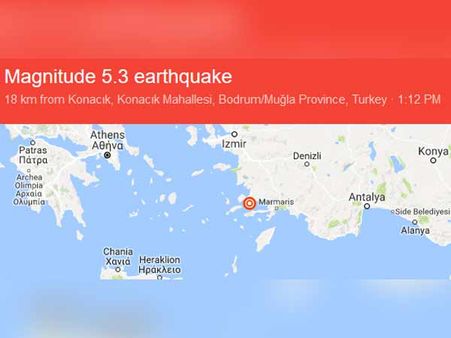 துருக்கியில் சக்திவாய்ந்த நிலநடுக்கம்... ரிக்டரில் 5.3 ஆக பதிவு