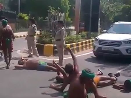 டெல்லியில் பிரதமர் வீடு முன்பு தமிழக விவசாயிகள் போராட்டம்.. தடுக்க முயன்ற போலீசாருடன் வாக்குவாதம்