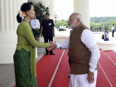 ராகினே மாகாண பயங்கரவாத வன்முறை- சூகியிடம் கவலை தெரிவித்த மோடி