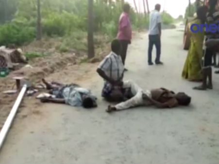 கரூரில் சோலார் மின்கம்ப பணியின் போது மின்சாரம் தாக்கி இருவர் பலி - வீடியோ