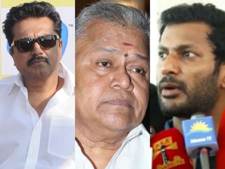 நடிகர் சங்க நிலத்தை மோசடி செய்ததாக சரத்குமார், ராதாரவி மீது போலீசில் புகார்... நடிகர் விஷால்