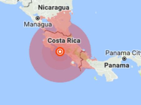 கோஸ்டாரிக்காவையும் குலைநடுங்க வைத்தது நிலநடுக்கம் - ரிக்டரில் 6.8ஆக பதிவு